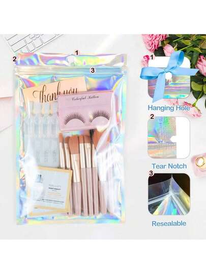 Bolsas de aluminio resellables anti-olor, bolsas con cierre transparente, bolsas de almacenamiento de joyas y cuentas, esenciales para la temporada de regreso a clases