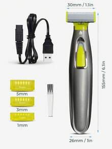 Teckwe Máy cạo râu điện, sạc USB, chống nước dành cho nam và nữ, lưỡi dao thân thiện với da, quà tặng năm mới, ngày Valentine. - màu đen - Xem 6