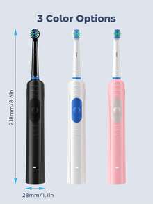 Teckwe Adult Electric Toothbrush, Rechargeable Toothbrush With 4 Brush Heads, Smart Pressure Sensor, Deep Clean Technology, Teeth Stain Removing Valentine's Day Gift - Multicolor - View 8
