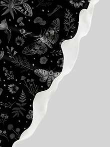 ROMWE Goth Butterfly Garden Floral Plant Butterfly Dark Allover Print Mini Dress For Women - Black - View 3