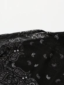 Sunspun Plus Size Bohemian Style Asymmetrical Shoulder Blouse, Spring/Summer - Multicolor - View 5