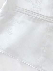 Franclia 大码女士休闲复古优雅通勤商务V领提花编织无袖常规背心 - 白色 - 查看 3