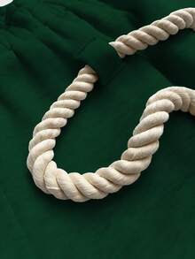 Maweii 大码休闲纯色抽绳腰带运动裤 - 墨綠色 - 查看 7