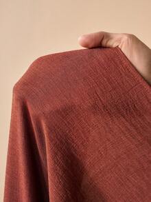 Zivah 2026春夏新品音乐节、复活节、圣帕特里克节、情人节、约会、西部风、游牧风、生日派对、毕业典礼、学院风、学生装、日常休闲、百搭基础款、休闲、度假、邮轮旅行、海滩、日光浴、爆款、街头风、婚礼宾客波西米亚风、通勤、早午餐、机场、派对、假日郊游、办公装、宽松无肩带长袖可拆卸两穿长款亚麻纹理棕色连衣裙 - 棕色 - 查看 8