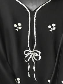 GlowEve Women's Fashion Casual Butterfly Print Long Sleeve Robe Dress With Matching Shawl, 2 Pieces Set, Spring/Summer - Multicolor - View 3