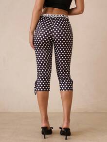 Glamine Women's Elegant Sexy Polka Dot Skinny Capri Pants Crop Pants Polka Dot Pants Women's Pants For Summer Cute Pants Women's Capris - Multicolor - View 3