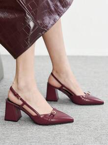 CUCCOO BIZCHIC Giày cao gót mũi nhọn màu đỏ tía cổ điển dành cho nữ, kiểu dáng slip-on, đa năng cho đi làm, hẹn hò, dự tiệc, lễ hội, đám cưới hoặc Giáng sinh. - Rouge Casaque - Xem 8