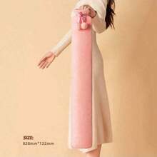1pc Long-Shaped Hot Water Bag, Water-Filling Hand Warmer, Anti-Explosion, Winter Warm Supplies (Due To Different Batches, The Lines And Colors Of The Inner Liner May Vary. We Apologize For Any Inconvenience Caused,Silk Ribbon Fabric Cover, Rib Color, Design Randomly Assorted) - Default - View 13