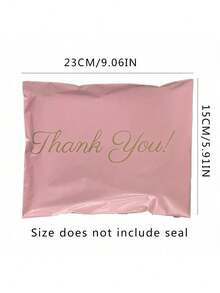 100PCS Pink THANK YOU Express Bags, Simple Multi-Purpose Packaging Bags With Slogans, Graphics And Text, Used For School, Office, And Gift Packaging - Pink - View 3