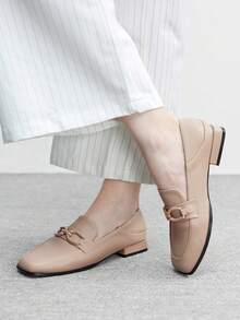 CUCCOO BIZCHIC 2025 New Autumn/Spring Flat Non-Slip Retro British Style Women Loafers, Slip-On Shoes, Christmas Gift Valentine's Day - Apricot - View 4