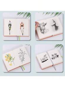 1本极简风格PU皮空白无日期笔记本，360页（720页），便携式素描本，适合学生、商务礼品、办公室会议 - 中文返校季 - A6 - 查看 3