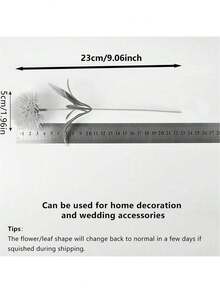 30片人造蒲公英叶塑料花，浪漫人造花塑料中心花束，适用于婚礼、房间、家居装饰、酒店派对活动、新年礼物、手持花艺摆件、情人节婚礼/家居/卧室/客厅/餐桌装饰/新娘捧花/户外花园 - 玫紅色 - 查看 9