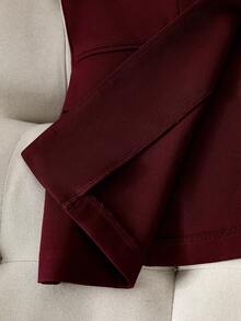 Franclia Women's Burgundy Elegant Goddess-Style Suit Vest, Summer Lightweight Suit Jacket, Spring Women's Lightweight Suit Jacket, Women's Summer Vacation Lightweight Suit Jacket, Women's Valentine's Day Lightweight Suit Jacket, Women's Elegant Lightweight Suit Jacket, Vacation Lightweight Suit Jacket, Women's Casual Lightweight Suit Jacket, Women's Burgundy Lightweight Suit Jacket - Burgundy - View 6