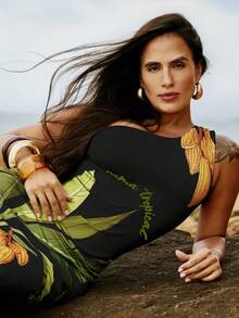 CAJUNI Đầm dài dệt kim TROPICACAU_KNITLONGDRESS - May bằng vải dệt kim - màu đen - Xem 8