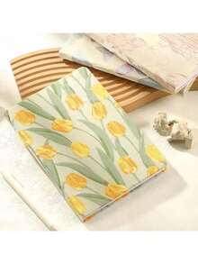 Chic Floral Fabric Notebook A6- A5 Size, Artistic Journal & Diary With Fresh Design"Oriental Silk" Back To School - Multicolor - View 2