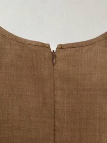 GlowEve A Two Pieces Autumn Set For Women's Elegant And Commuting Style Woven Together - Coffee Brown - View 4