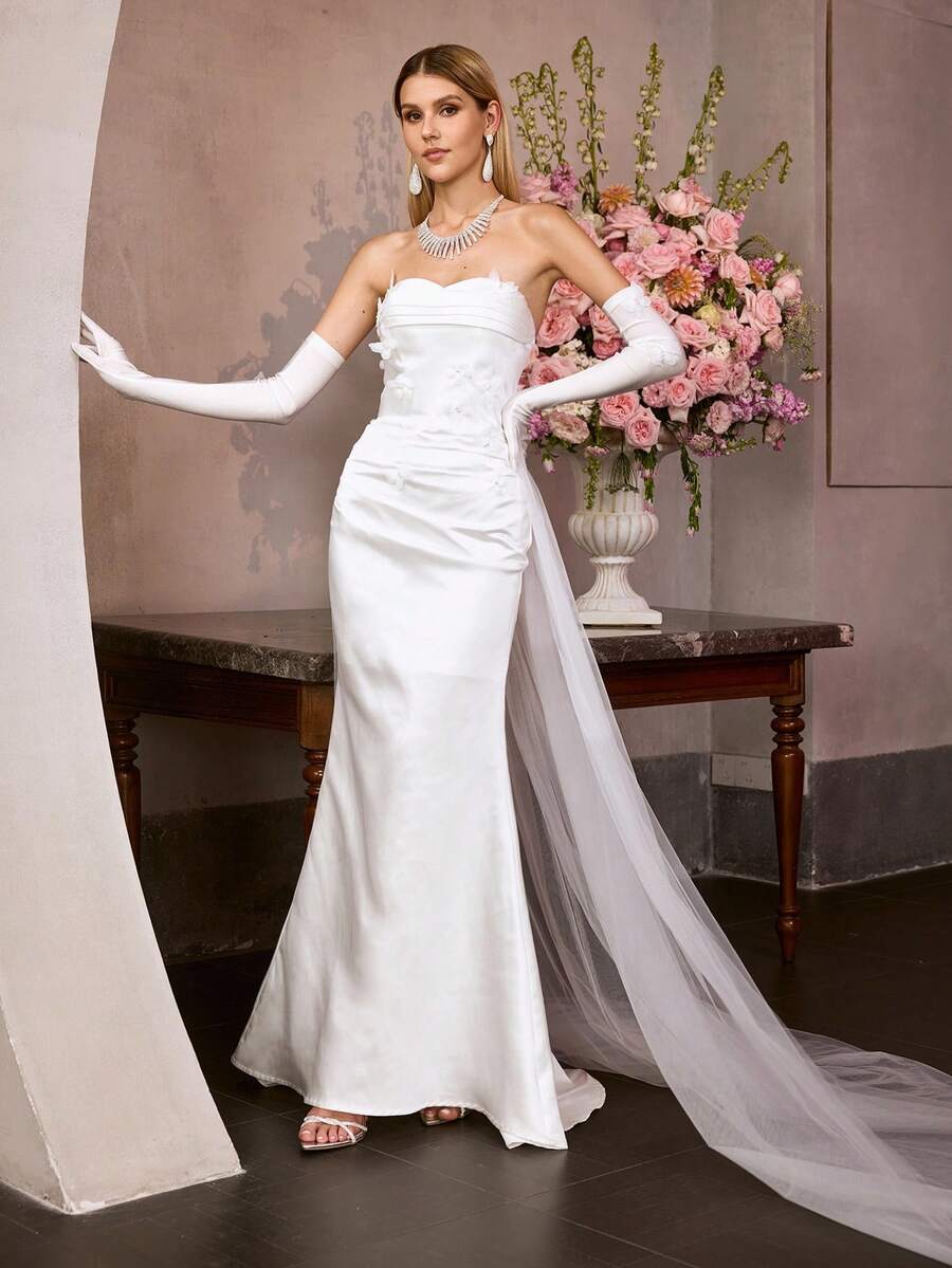 MOTF Soiréza ĐẦM NÀNG TIÊN CÁ KHÔNG DÂY VAI CHO NỮ, THIẾT KẾ ÔM SÁT VỚI PHẦN THÂN TRÊN XẾP NẾP HỌA TIẾT HOA – LÝ TƯỞNG CHO ĐÁM CƯỚI, TIỆC TỐI, LỄ TRAO GIẢI VÀ CÁC BUỔI TIỆC TRANG TR�