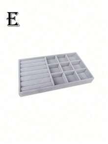 Fashion Ring Box Stud Earrings Ornament Storage Box Without Lid Dust, Simple Jewelry Display Storage Tray For Home, Gift For Valentine's Day - Grey - View 7