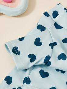 PETSIN Quần áo cho chó cưng mùa thu đông ấm áp bốn chân, họa tiết trái tim hoạt hình, phù hợp cho Teddy, Bichon, Schnauzer, dành cho cả chó đực và chó cái, đồ ngủ mềm mại thoải mái cho chó nhỏ trang phục thời tiết lạnh - Màu xanh lam - Xem 3