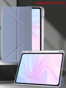 1pc Transparent Acrylic Y-Fold Flat Protective Case, Lavender, Multi-Fold Multi-Angle Stand, Built-In Pencil Slot, High-Transparency Acrylic Backcover Anti-Scratch Anti-Bend, Magnetic Auto Sleep/Wake, Minimalist/Casual/Classic, - Lavender - View 12