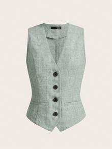 Ellevyn Women's Commuting Office Style Vest And Shorts Set - Multicolor - View 4