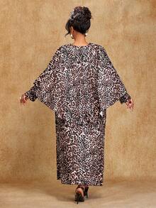 Brilight Váy họa tiết da báo thời trang dự tiệc - màu nâu - Xem 2