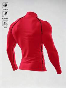 Manfinity EMRG Men's Spider Print Raglan Long Sleeve Sports T-Shirt - Red - View 2