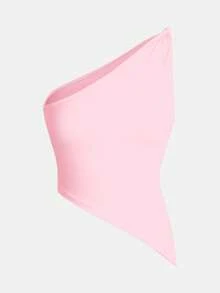 Siren Gaze 情人节扭结单肩上衣 优雅修身女款 - 淺粉色 - 查看 8