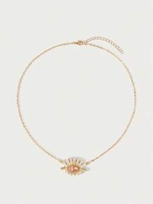 Glisma Dây chuyền nữ, thời trang và đa năng cho đeo hàng ngày, phong cách cổ điển, trang phục sang trọng, chất liệu kim loại/có họa tiết, cổ điển, thanh lịch, dành cho mẹ/phụ nữ/bé gái/người mẹ, đá quý, hình trái tim, ngày lễ tình nhân, vàng, lễ Phục sinh, du lịch/bãi biển/kỳ nghỉ, phong cách Boho, Grunge. - Hồng - Xem 4