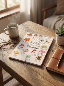 1 Lịch danh sách việc cần làm năm 2026, Lịch màu nước, Lịch nghệ thuật 2026, Lịch treo tường và kế hoạch in được năm 2026 với chủ đề hàng tháng - Mảnh duy nhất - Xem 3