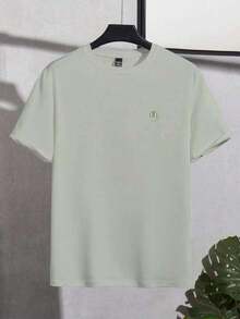 Manfinity Homme Men's Casual Solid Color Crew Neck Short Sleeve T-Shirt, Summer 3pcs/Set Mens Tshirt - Green - View 5