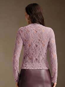 Anewsta 1 chiếc áo thun dài tay co giãn, màu trơn, kiểu dáng thanh lịch dành cho nữ. - Hồng - Xem 2