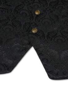 Officeau Men's Jacquard Business Party Banquet Vest, Does Not Include Tie And Shirt - Black - View 6