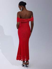 Cheriluna Maternity 优雅孕妇蕾丝露肩鱼尾修身写真连衣裙