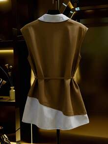 Franclia Women's Striped Patchwork Casual Commuter Shirt