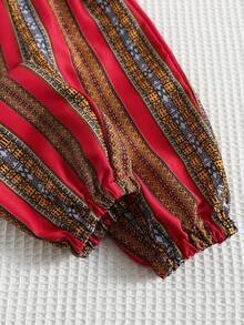 SHEIN Setelan Rompi dan Celana Panjang Model Lentera Motif Geometris Blok Warna untuk Bayi Laki-laki, Warna Putih, Gaya Boho Musim Panas, Pakaian Pesta Ulang Tahun, Formal, Pernikahan, dan Pertunjukan - MultiWarna - View 7