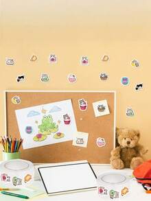 500pcs/Set Roll Stickers, Cartoon Cat Washi Tape, Journaling Material, Envelope Sealing Stickers - Multicolor - View 5