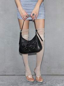 ROMWE Goth Women's Fashion Versatile Casual Minimalist Shoulder Bag - Black 1 - View 2