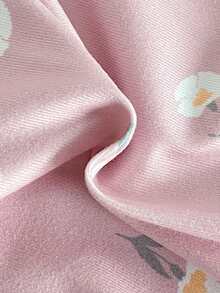 3pcs/Set Baby Girls' Cartoon Fairy Dancing Girl & Flower Print Jumpsuit, Long Sleeve Zipper Romper Pajamas Snug Fit Baby Girl Sleepwear Newborn Baby Girl Pajamas