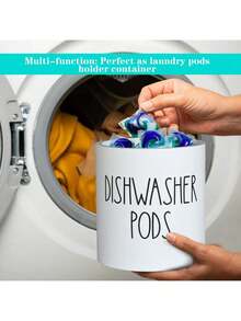 1 Circular Dishwasher Washing Block Storage Box, Dishwasher Washing Block Storage Container, Kitchen Decoration And Accessories, Covered Wooden Laundry Bead Storage Box, Kitchen Laundry Bead Storage Box, Bathroom Accessories, Stationery, Organizing Box, Drawer Organizing Box, Storage Box, Basket - Multicolor - View 8