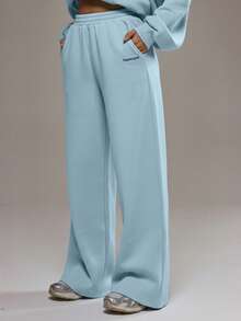 Musera Sport 超大款阔腿慢跑裤，仅限运动裤，适合板式网球、运动健身、休闲运动。 - 淺藍色 - 查看 4