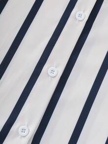 GlowEve Elegant Commuter Casual Striped Shirt & Mini Skirt Set For Women - Multicolor - View 4