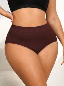 NudeFit 1pc Seamless Plus Size Butt Lifting Women Underwear - Coffee Brown - View 7