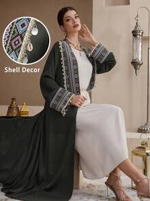 Al Najma Women's Casual Loose Fit Arabic Style Robe, Spring/Summer