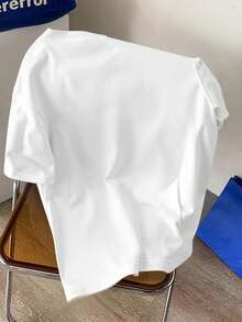 Claim Dot "LOVE" Red Embroidered Collar, Minimalist Elevated Casual Men Short Sleeve T-Shirt  Men Shirt  Girl Shirt , Men Gift Valentine's Day Gift Embroidered Love Shirt Tops For Women White Top  Summer Outfits For Women Tshirts For Women	  Mens Clothes  Shirts For Woman  White Shirt  Graphic Tees Women  Valentine Outfits For Women  Summer Tops  Valentine's Day - White - View 3