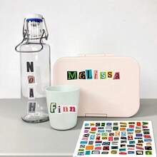 852/12 杂志信件贴纸，复古剪贴簿信件贴纸，小型勒索信贴纸，适用于剪贴簿用品、日记本、笔记本电脑、水瓶、DIY工艺品、礼品、杂项日记 - 彩色 - 查看 3