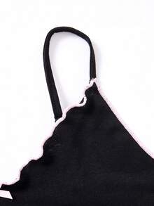 Betty Boop x SHEIN Women's Summer Figure Graphic Cami Top And Leopard Print Shorts Pajama Set - Black and Pink - View 11