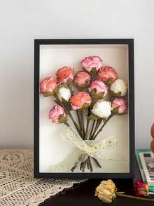 Dried Flower Frame, DIY 3D Hollow Wooden Specimen Frame, Model Display Stand, Picture Frame Gifts, Birthday, Graduation - Black - View 2