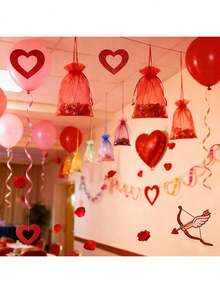 50个混色欧根纱礼品袋/珠宝包装袋，适用于婚礼、万圣节、圣诞节、派对、蛋糕袋、束口袋、礼品和情人节。 - 彩色 - 查看 10