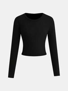 SHEIN Girlism 2pcs Tween Girls Loose Casual Embroidered Bow Tie Collar Simple Comfortable T-Shirt And Flare Pants Set - Black - View 7